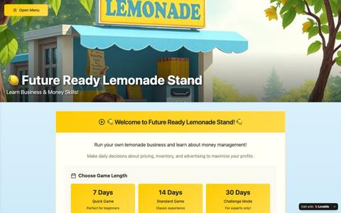 Future Ready Lemonade Stand - Business Simulation Game — screenshot