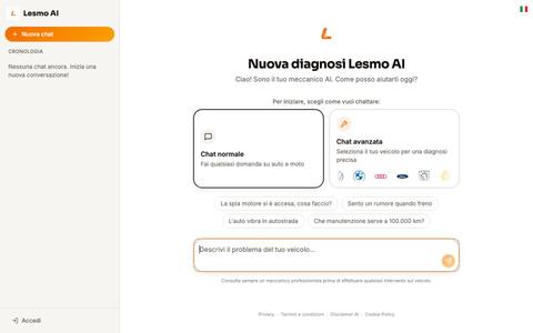 Meccanico AI gratis: diagnosi auto e moto in chat — Lesmo AI — screenshot