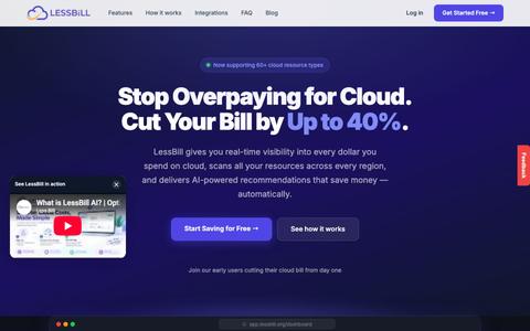 LessBill — Cloud Cost Optimization Tool | Reduce Your Cloud Bill by 40% — screenshot