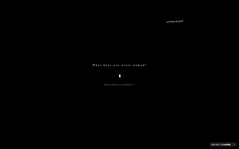 What have you never named? — screenshot