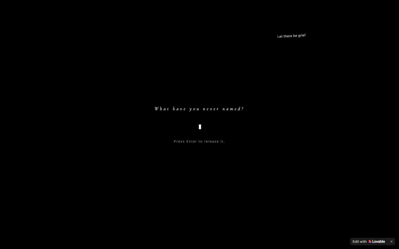 What have you never named? — screenshot
