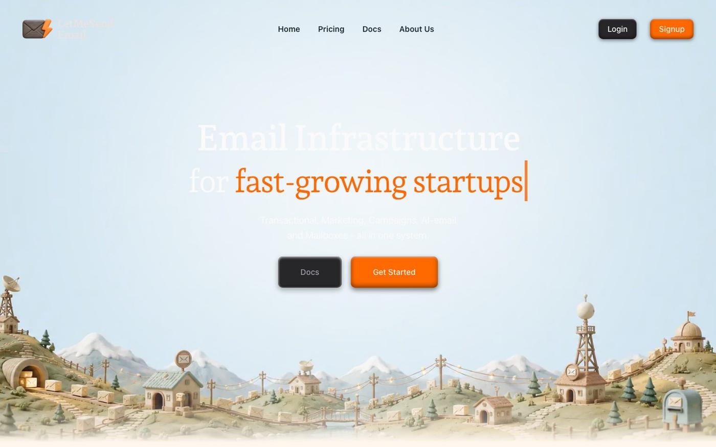 Email Infrastructure for Modern Businesses - LetMeSend.Email — screenshot