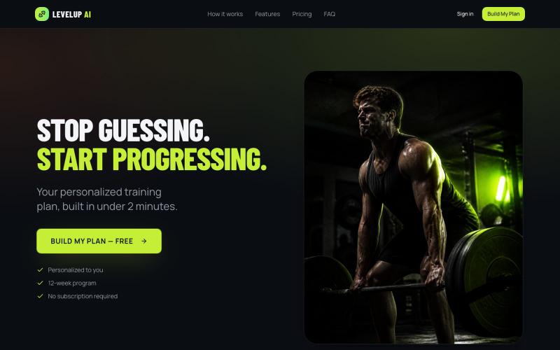 LEVELUP AI — Stop guessing. Start progressing. — screenshot