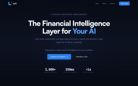 Lexfi - The Financial Intelligence Layer for Your AI — screenshot