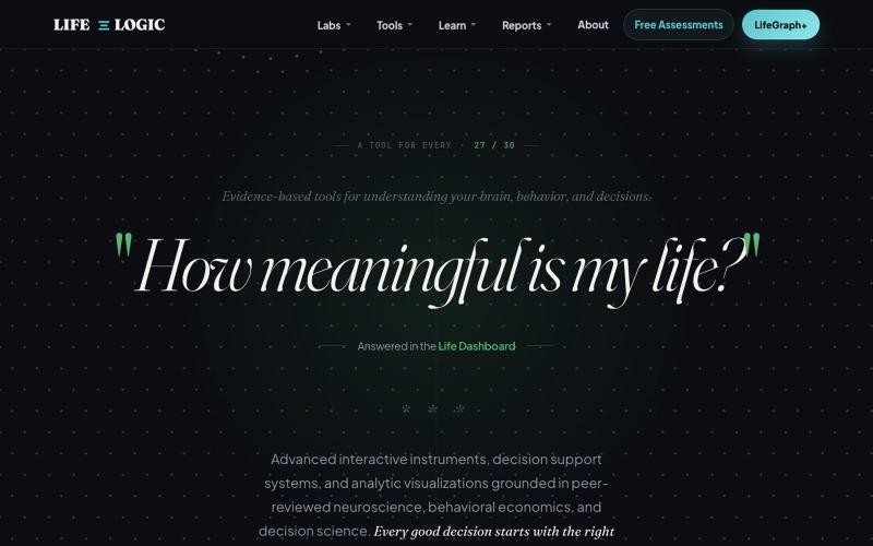 Free Psychology & Brain Tests | Evidence-Based Tools — screenshot