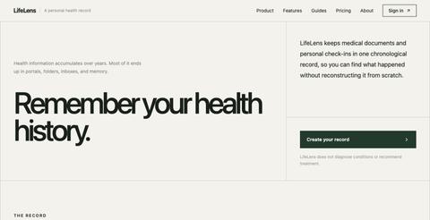 LifeLens — Your health story, remembered — screenshot