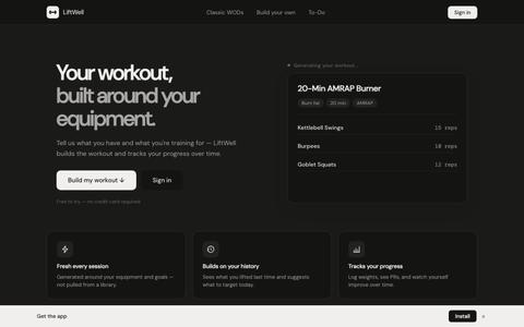 LiftWell — screenshot