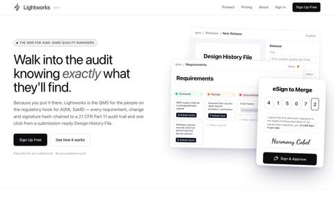 Lightworks — The QMS for Quality Managers shipping AI — screenshot
