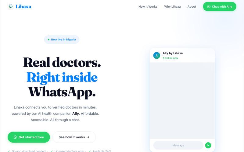 Lihaxa — Healthcare on WhatsApp — screenshot