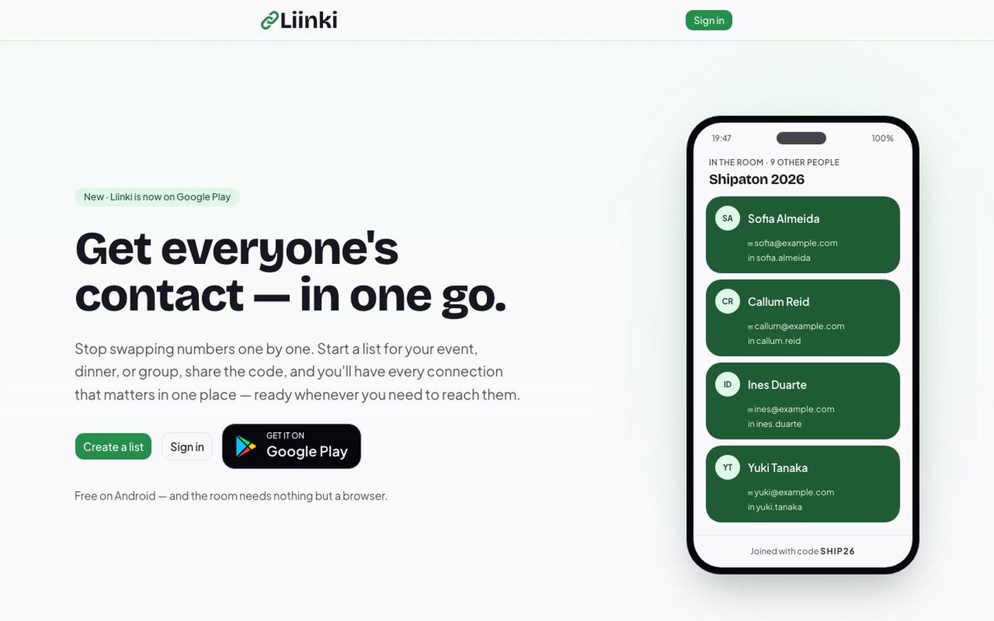 Liinki — screenshot