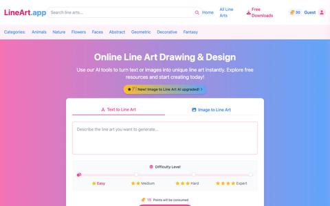 Line Art Design & Line Drawing Online – AI Generator & Free Resources - lineart. — screenshot