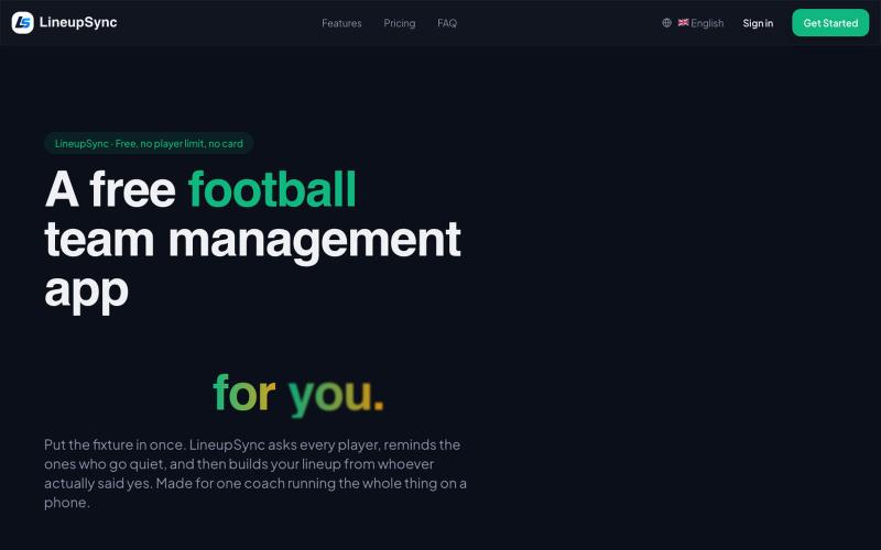 LineupSync — free team management app with automatic RSVPs — screenshot