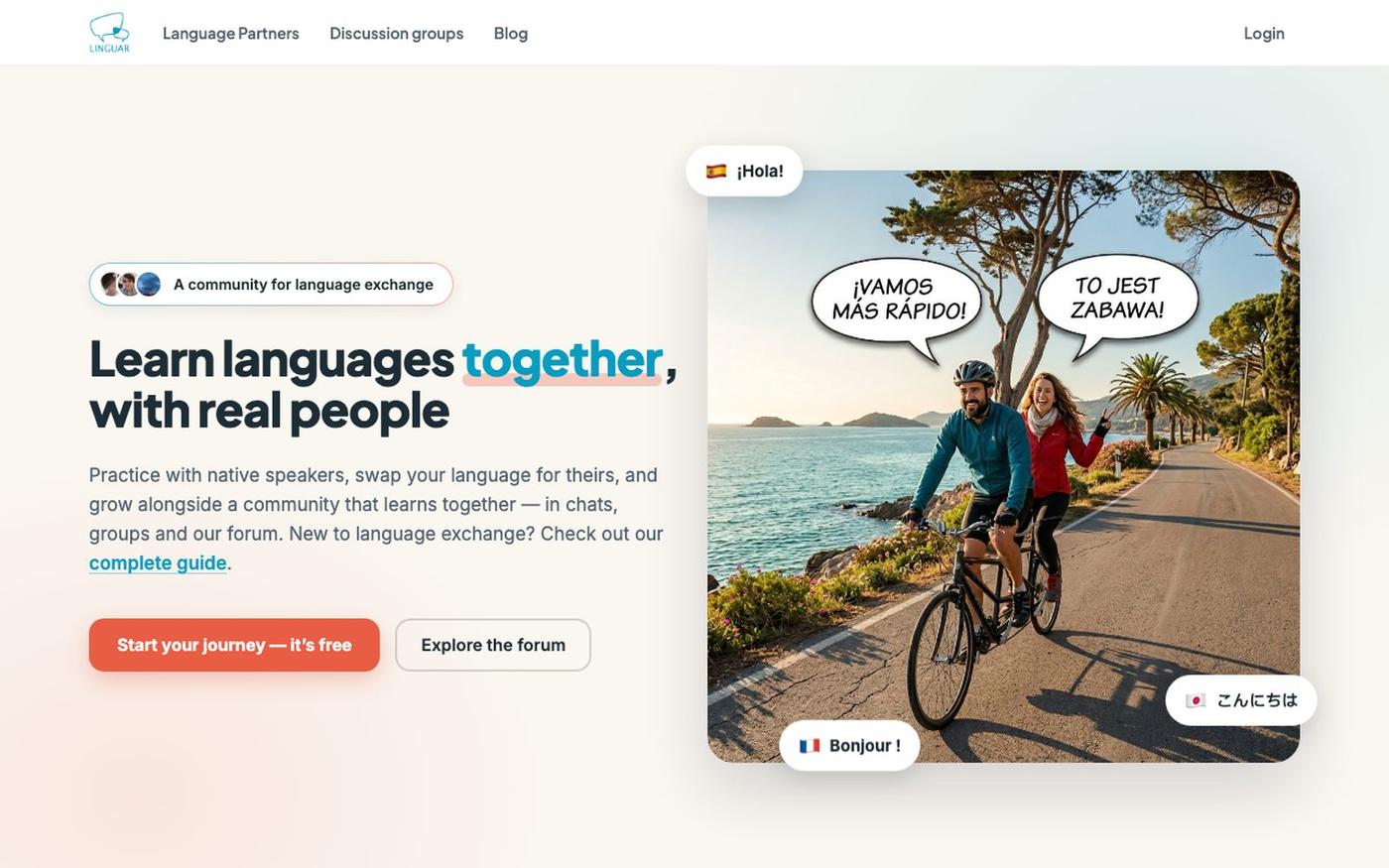 Linguar: Global Language Exchange Community & Forum — screenshot