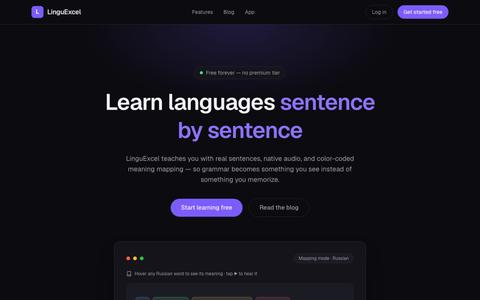 LinguExcel — Learn languages sentence by sentence — screenshot