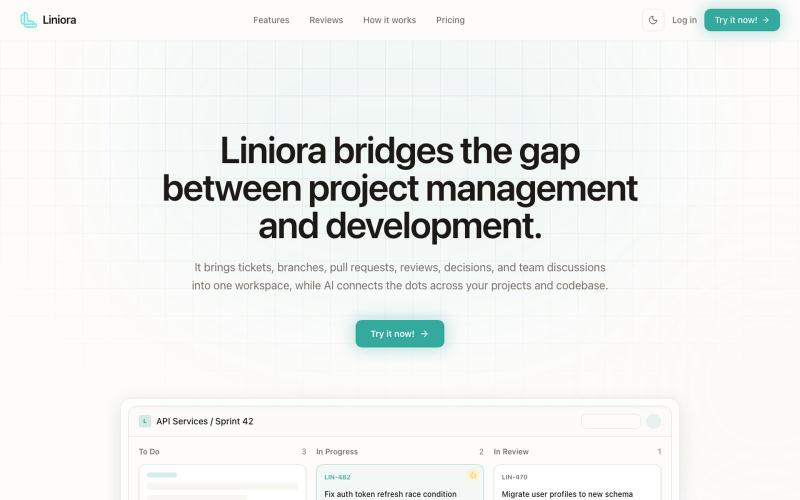 Liniora — AI Engineering Management Platform — screenshot