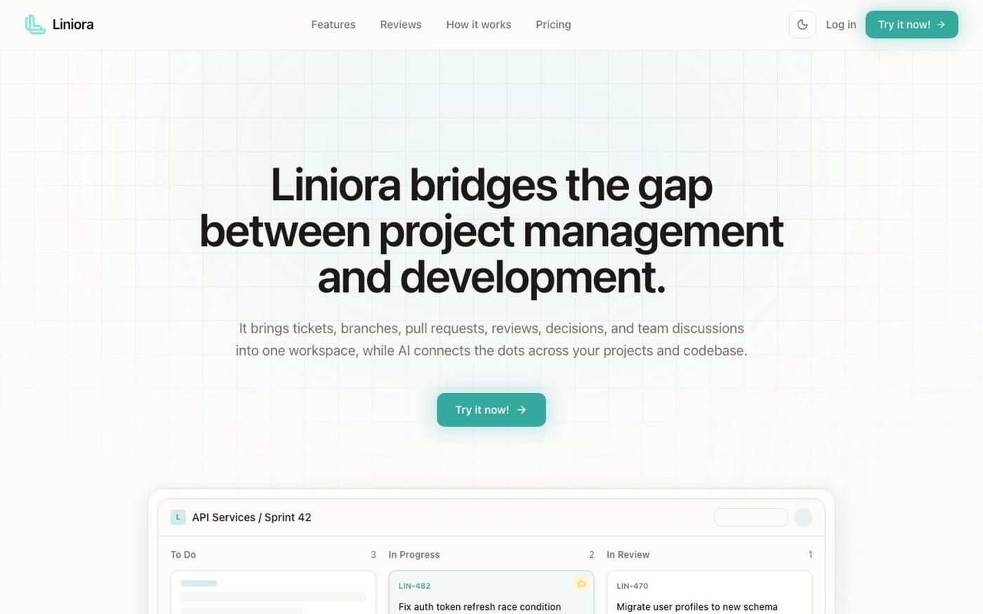 Liniora — AI Engineering Management Platform — screenshot