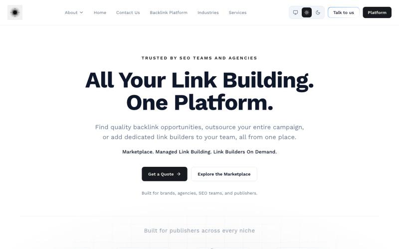 Linkoutpost | Link Building Marketplace — screenshot