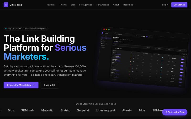 LinksPulse — The Link Building Marketplace — screenshot