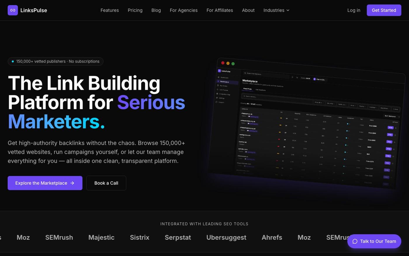 LinksPulse — The Link Building Marketplace — screenshot