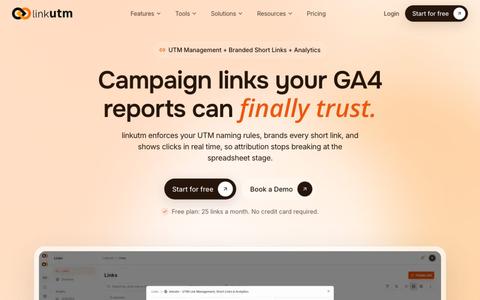 linkutm - UTM Link Management, Short Links & Analytics — screenshot