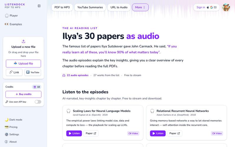 The 30 Papers — Ilya Sutskever's Deep Learning Reading List (for John Carmack) | — screenshot