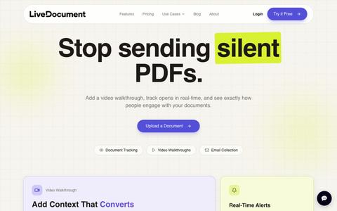 LiveDocument - Add Video Walkthroughs to Your Documents & Track Engagement — screenshot