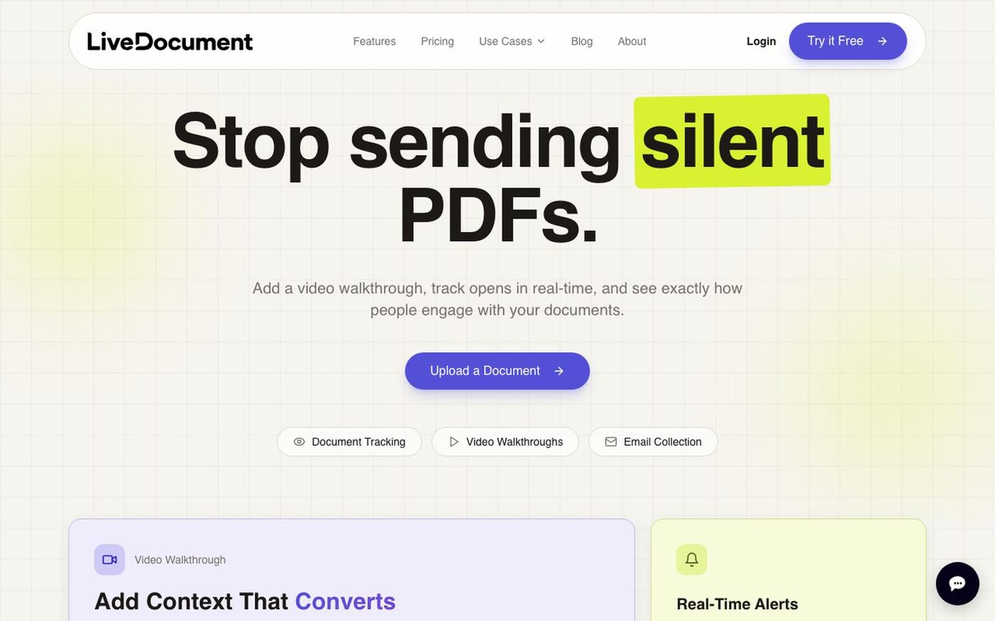 LiveDocument - Add Video Walkthroughs to Your Documents & Track Engagement — screenshot