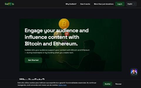 liveSats — Audience engagement & crypto support — screenshot