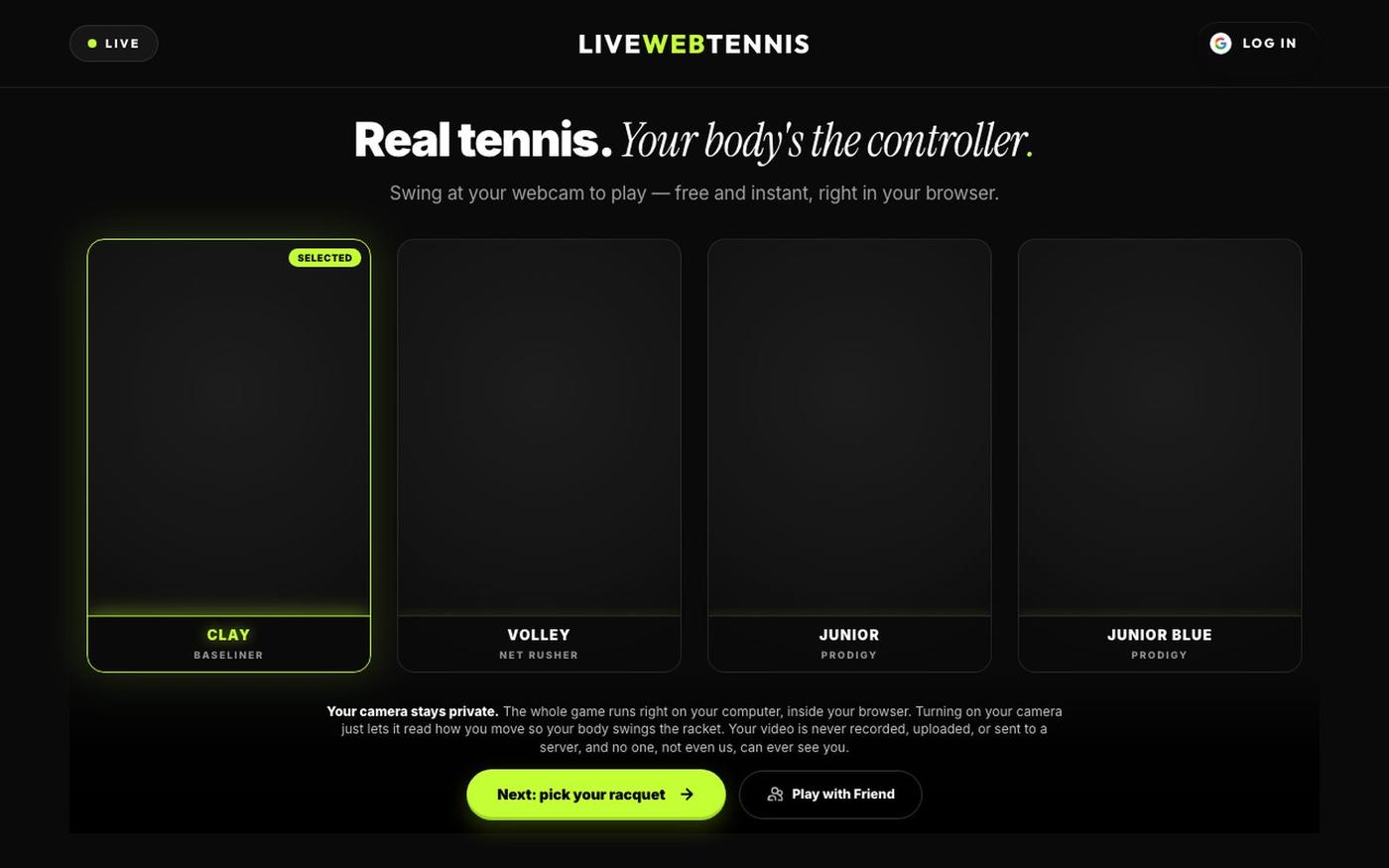 LiveWebTennis — screenshot