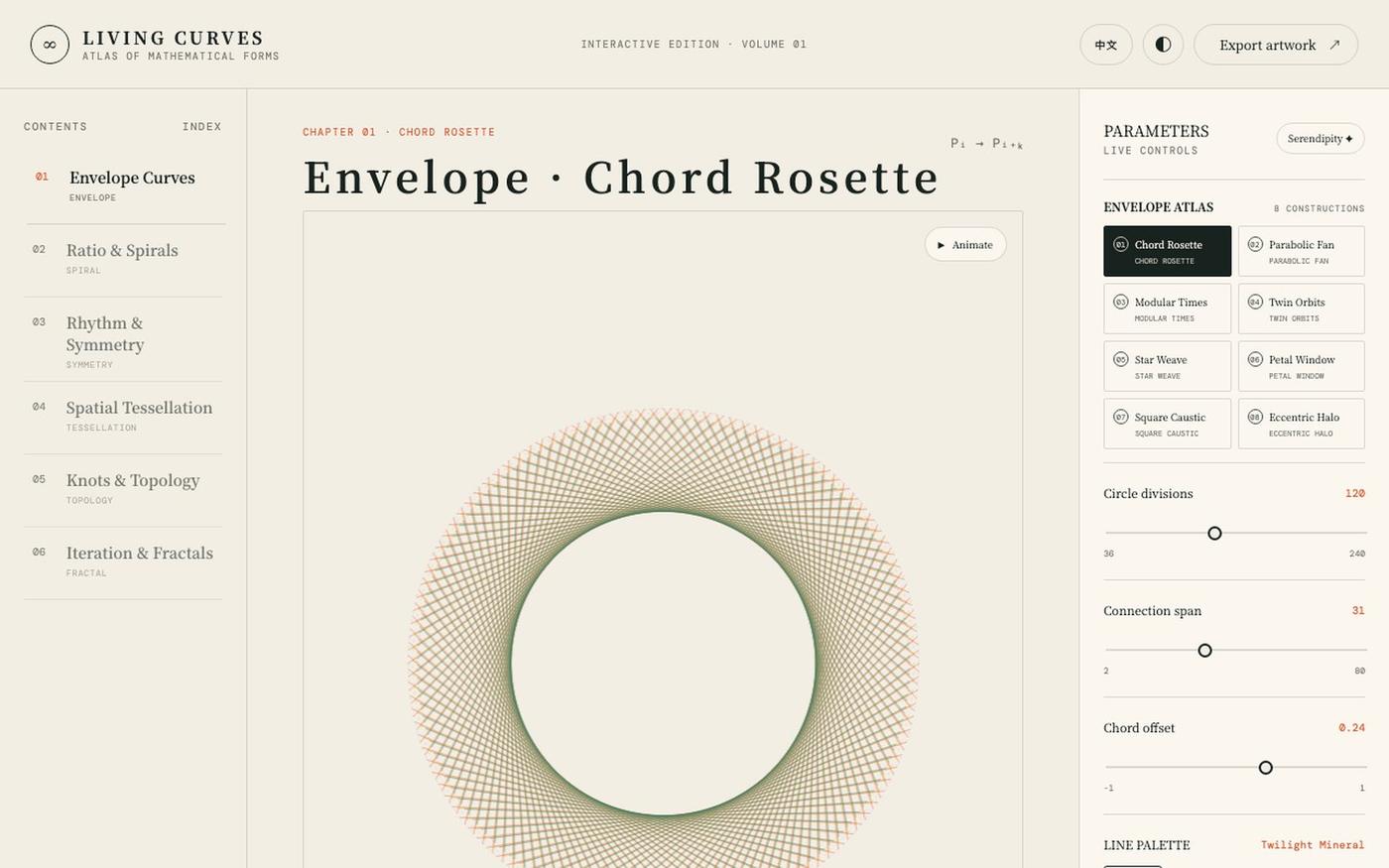 Atlas of Living Curves — screenshot