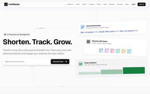LinkMaster – Free URL Shortener & QR Code Generator — screenshot