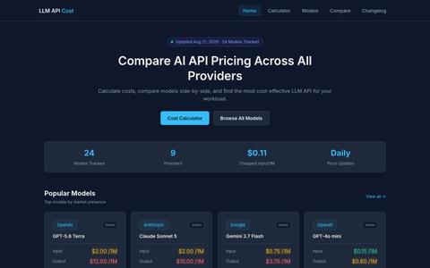 Compare AI API Pricing — LLM Cost Calculator 2026 | LLM API Cost — screenshot