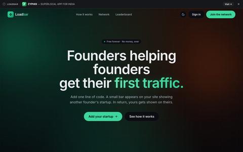 Loadbar — Founders helping founders get their first traffic — screenshot