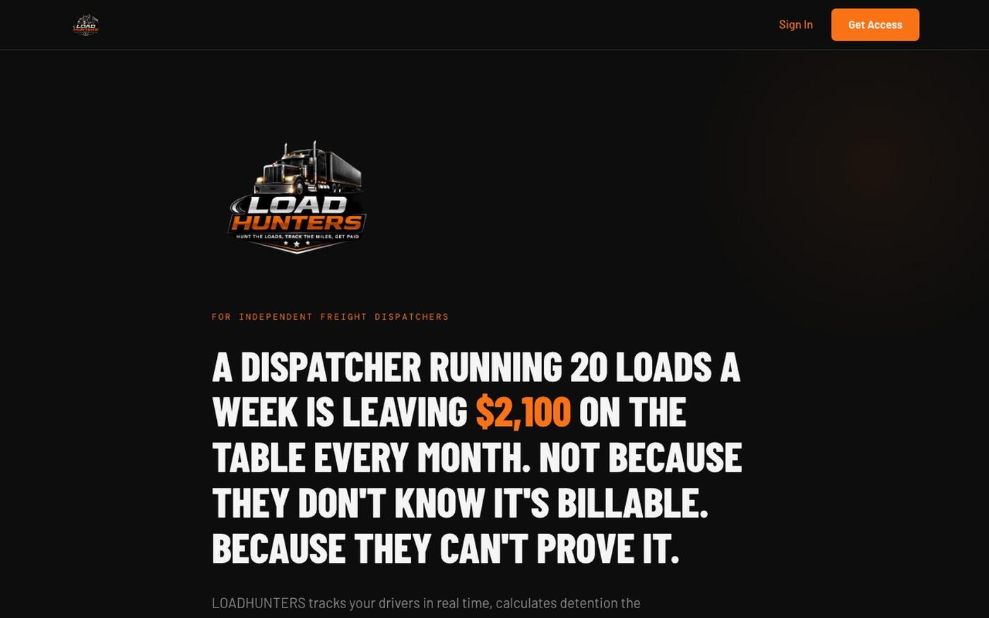 LOADHUNTERS | Dispatch Hub — screenshot