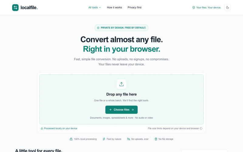 Localfile — Convert files privately in your browser — screenshot