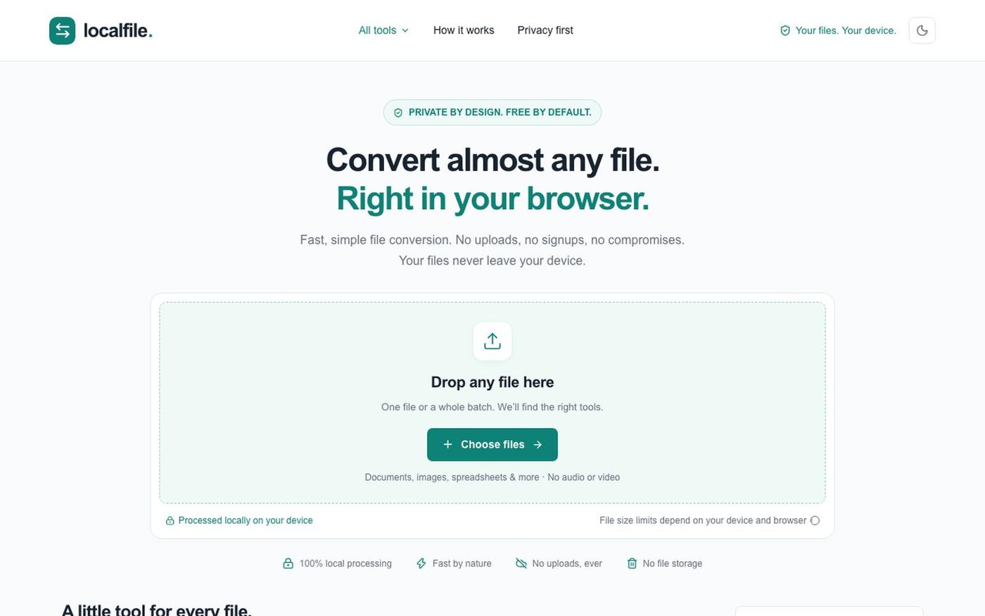 Localfile — Convert files privately in your browser — screenshot