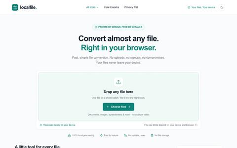 Localfile — Convert files privately in your browser — screenshot