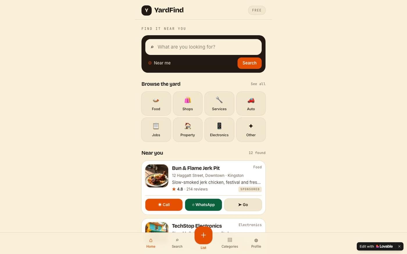 YardFind — Find local businesses near you — screenshot