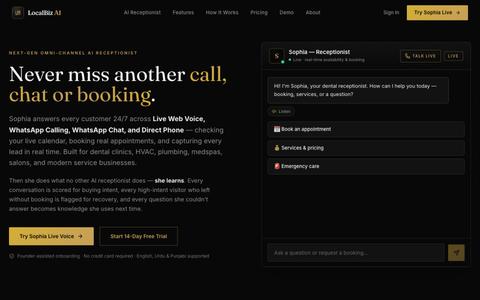 LocalBiz AI — Next-Gen Omni-Channel AI Receptionist & Booking Engine — screenshot