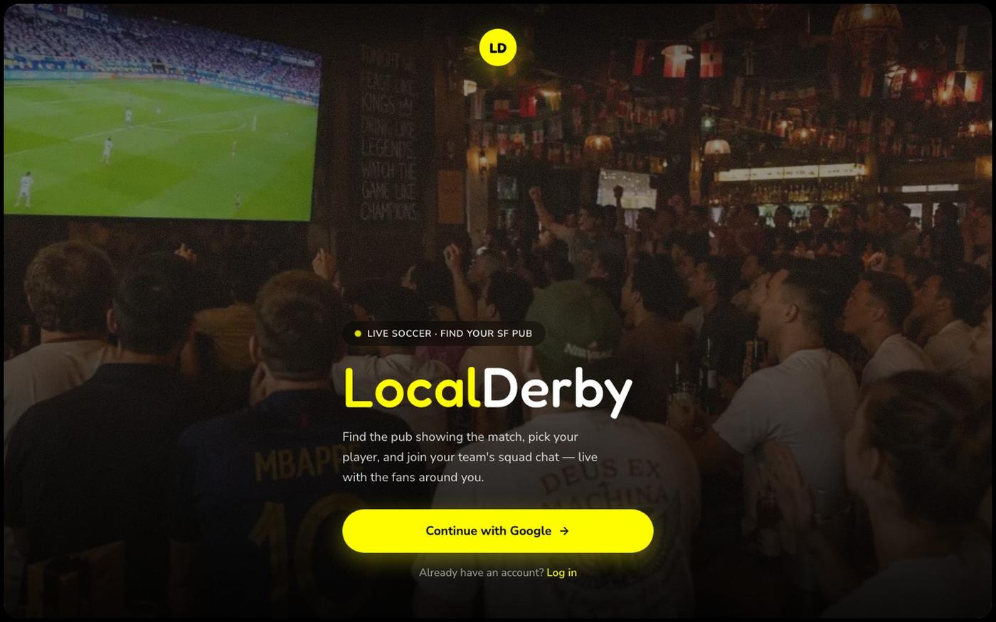 LocalDerby — Live Football Fan Meetups — screenshot