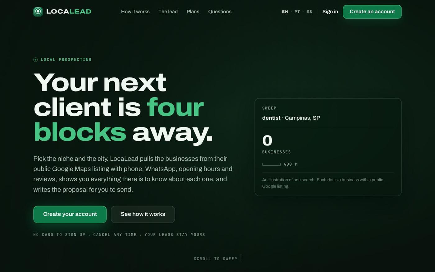 LocaLead | Find Local Business Leads — screenshot