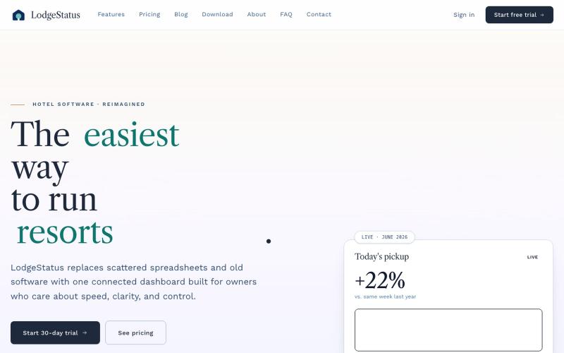LodgeStatus — The operating system for modern hospitality. — screenshot