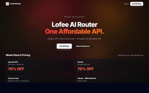 Lofee Router - AI API Gateway — screenshot