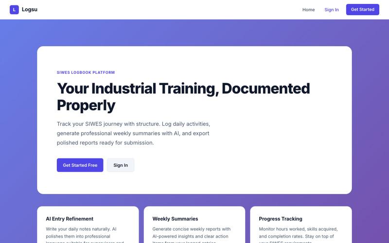 Logsu — SIWES Logbook Tracker — screenshot