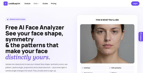 Free AI Face Analyzer - Your Shape, Symmetry & Proportions — screenshot