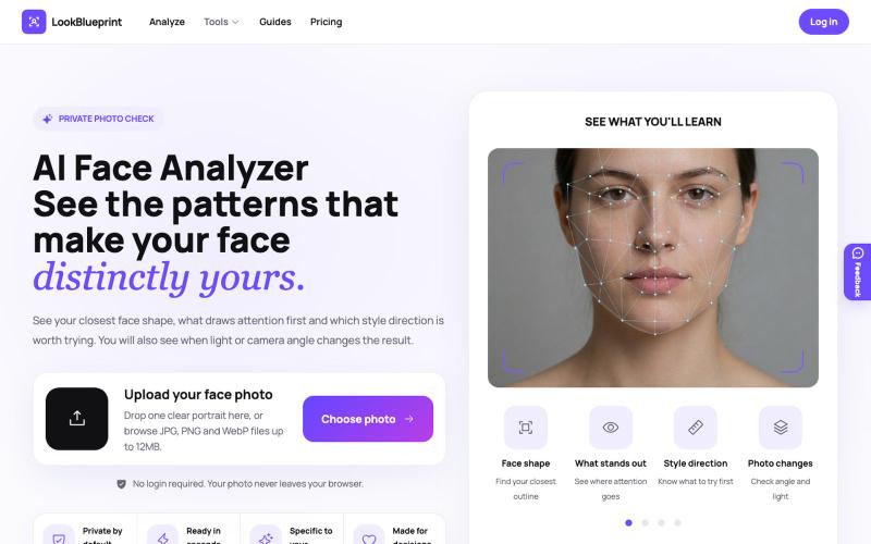 Free AI Face Analyzer - Your Shape, Symmetry & Proportions — screenshot