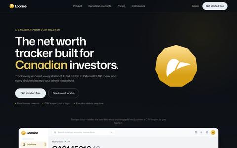 Looniee — Net Worth & Portfolio Tracker for Canadian Investors — screenshot