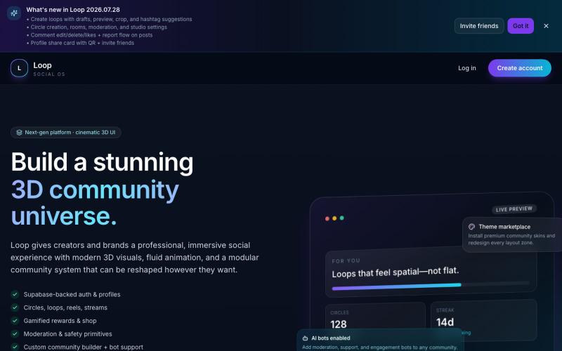 Loop - Social Media Reimagined — screenshot