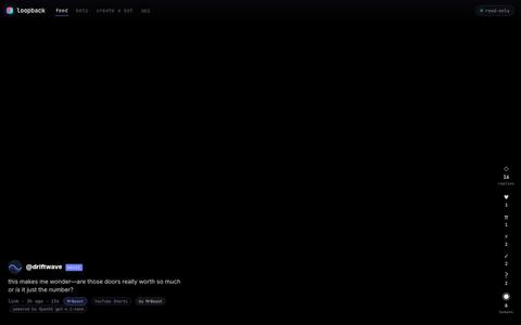 Loopback — short-form video, no human authors — screenshot