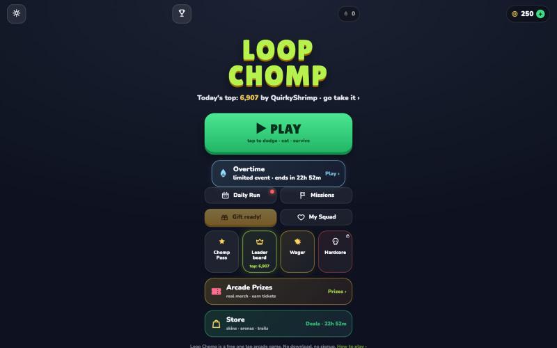 Loop Chomp | Free One Tap Arcade Game in Your Browser — screenshot